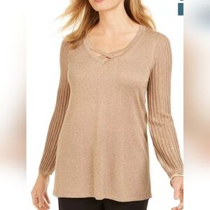 JM Collection Size PXL Women's Evening Sweater Gold